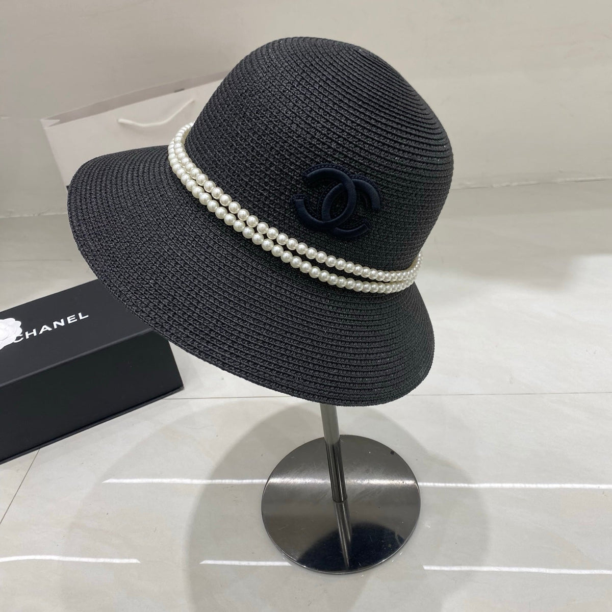 Chanel Straw Hat/bucket Hat