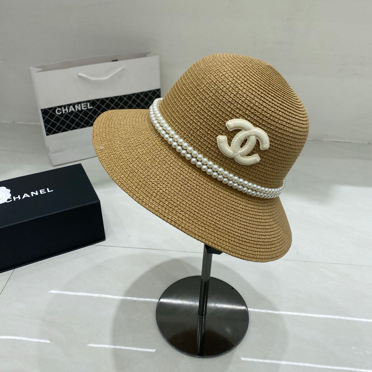 Chanel Straw Hat/bucket Hat