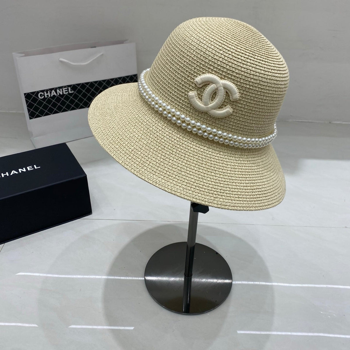 Chanel Straw Hat/bucket Hat