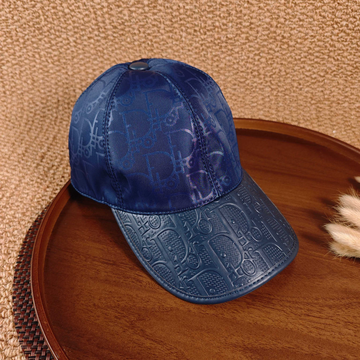Dior Oblique Leather Brim Baseball Cap