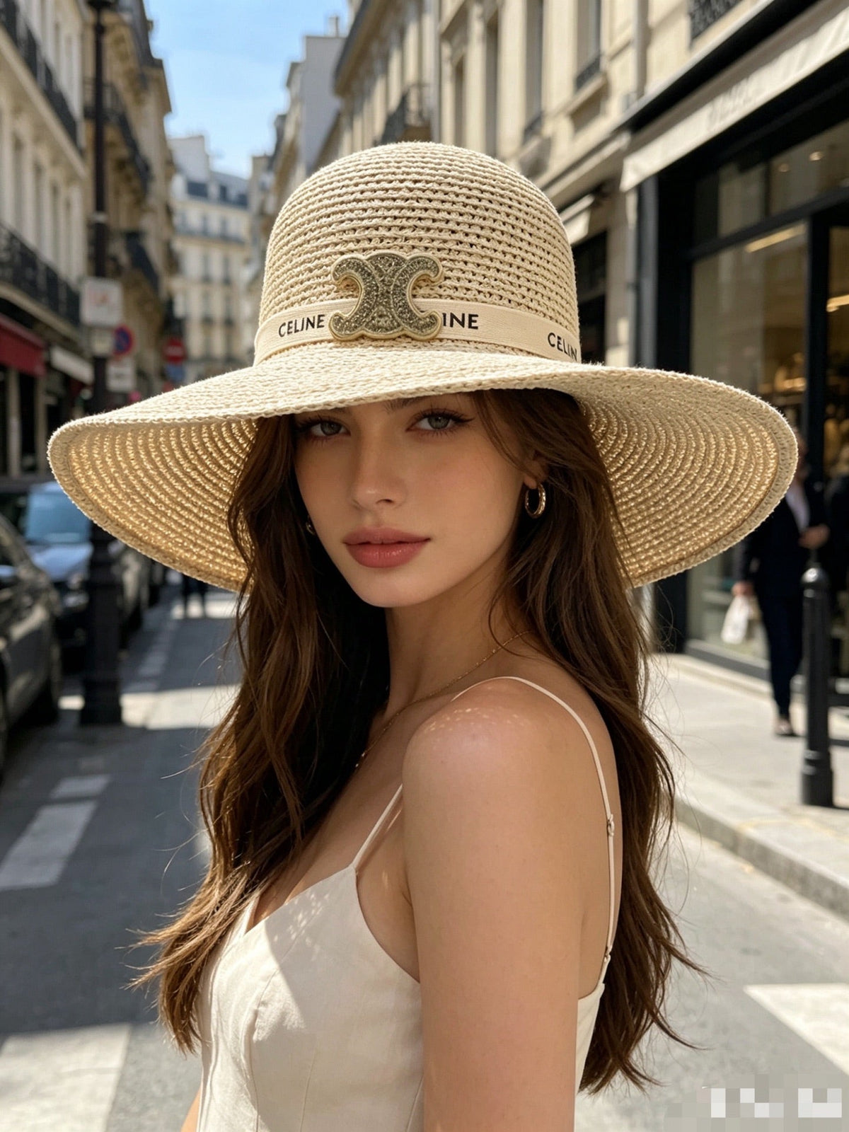 Celine Raffia Wide Brim Sun Hat
