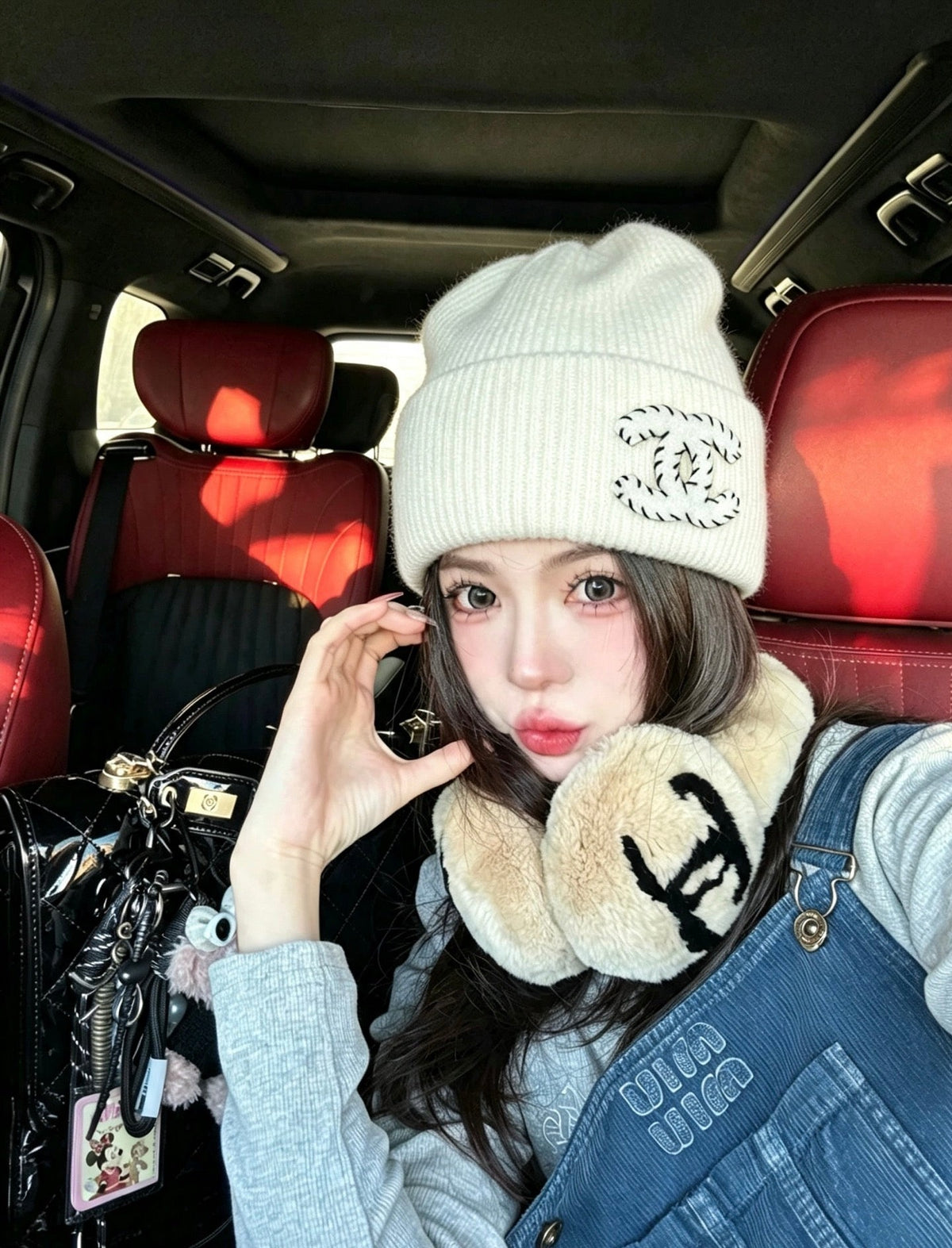 Chanel-Inspired Rabbit Beanie Hat