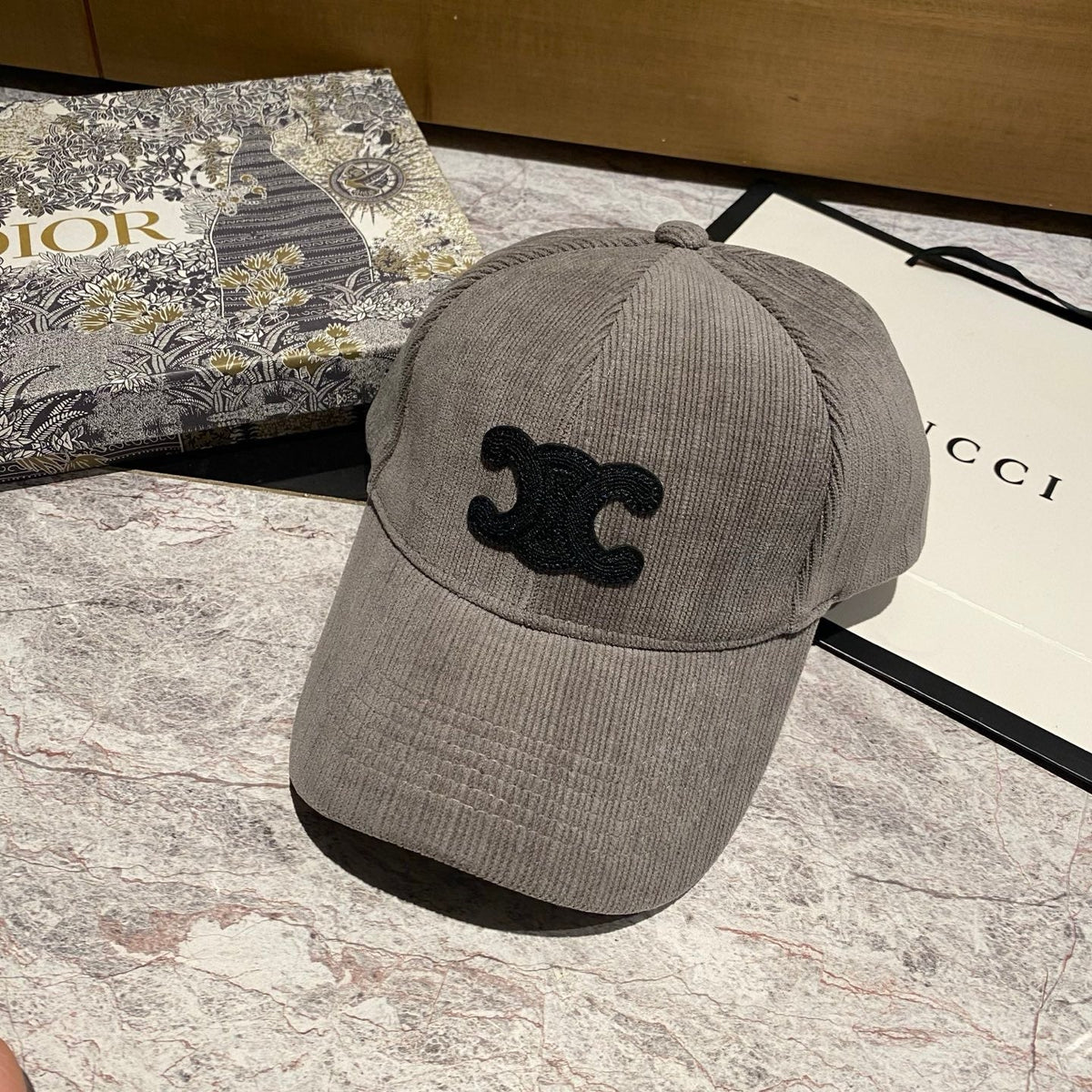 Celine Corduroy Baseball Cap