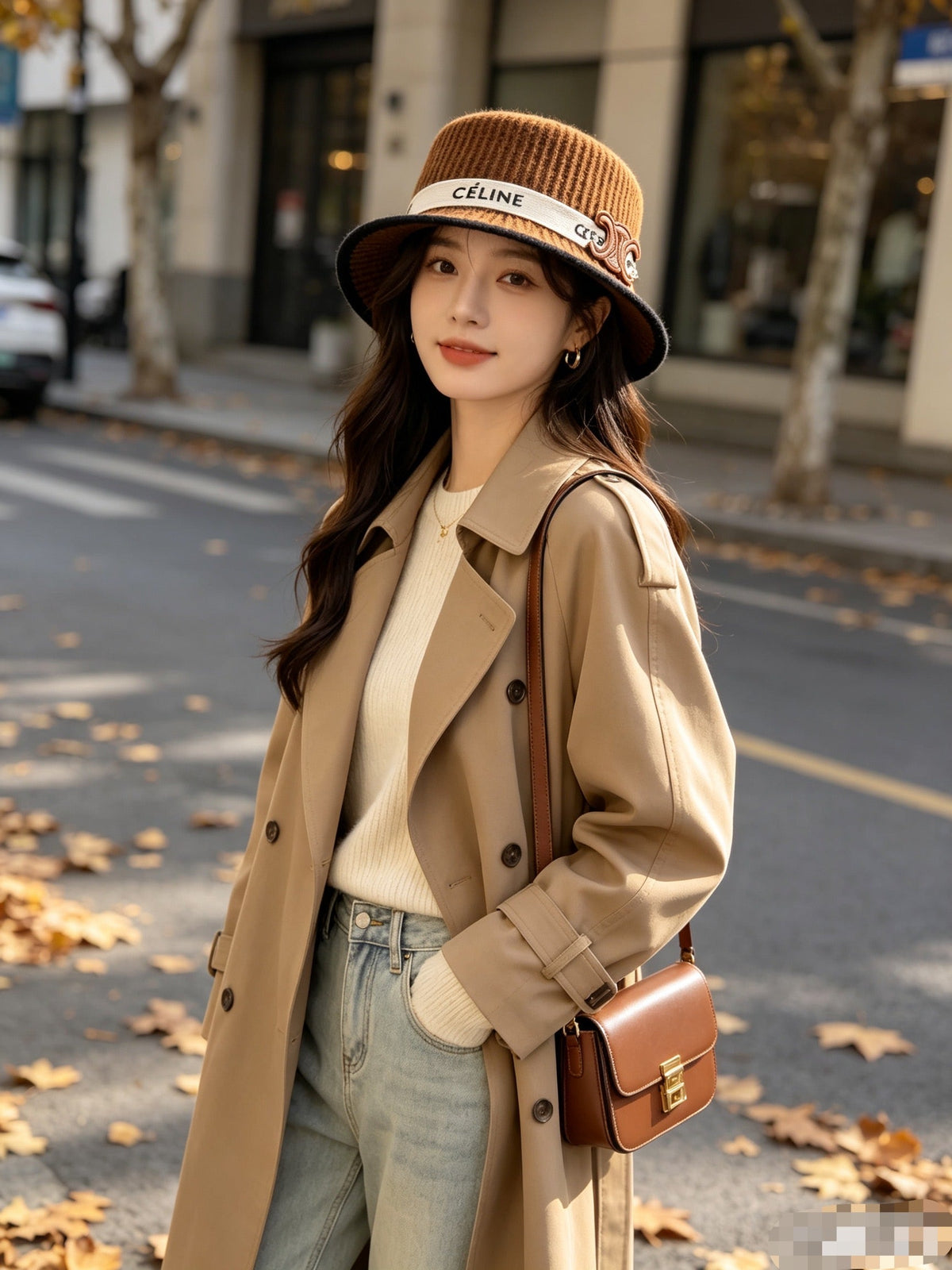 Celine Wool Flat-Top Hat